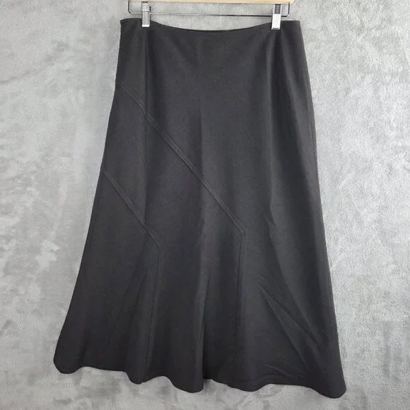 Focus 2000 Black Gored Maxi Skirt Size 14 - Picture 5 of 7